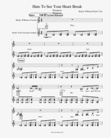 Hate To See Your Heart Break Acoustic Slide, Image - Sheet Music, HD Png Download, Transparent PNG