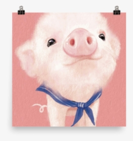 Watercolor Pig Auggie Lamb - Christmas Pig Painting, HD Png Download, Transparent PNG