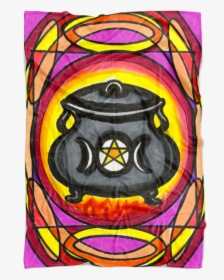 Triple Moon Pentagram Witches Magic Cauldron Soft Microfiber - Stained Glass, HD Png Download, Transparent PNG