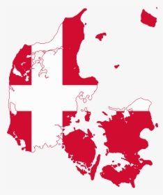 Flag Map Of Denmark - Denmark Flag Map Png, Transparent Png, Transparent PNG
