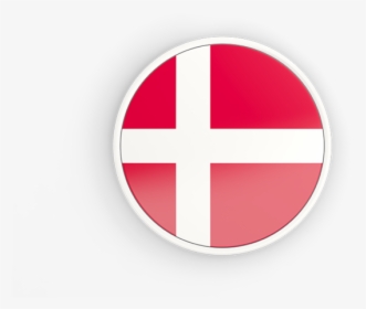 Round Icon With White Frame - Round Denmark Flag Icon, HD Png Download, Transparent PNG