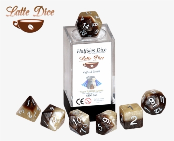 “latte Dice” Halfsies 7 Die Polyhedral Set Gate Keeper - Halfsies Dice Latte, HD Png Download, Transparent PNG