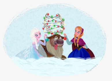 Anna, Disney, And Frozen Image - Anna And Elsa Decorate Sven Fan Art, HD Png Download, Transparent PNG