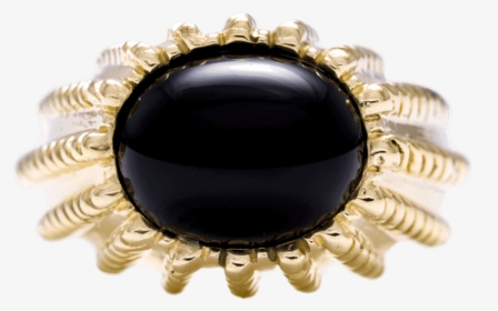 14k Yellow Gold Bold Onyx Dome Ring - Pearl, HD Png Download, Transparent PNG