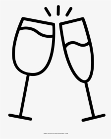 Toast Coloring Page - Champagne Glasses Icon Png, Transparent Png, Transparent PNG