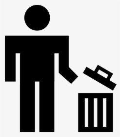 Man Throwing A Can To Trash Container - Boneco Lixo No Lixo, HD Png Download, Transparent PNG
