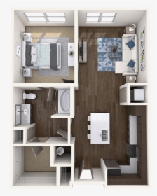 1 Bedroom Apartment - Floor Plan, HD Png Download, Transparent PNG
