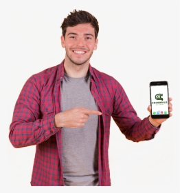 Man Showing His Phone, HD Png Download, Transparent PNG