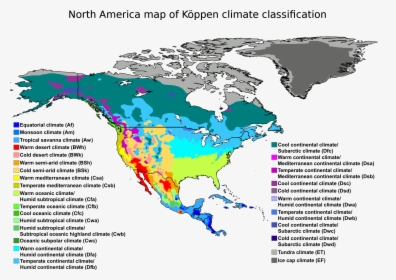 Map Of America Png , Png Download - Koppen Climate Classification North America, Transparent Png, Transparent PNG