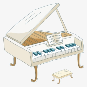 Creative Cartoon Piano Children Play The Piano - 钢琴 手绘, HD Png Download, Transparent PNG