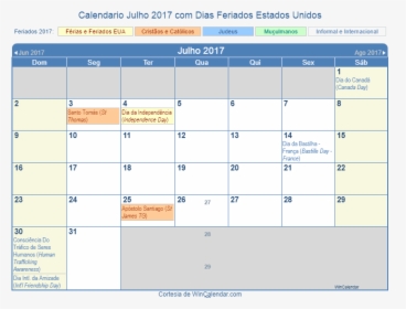 Calendário Dos Estados Unidos Julho 2017 Em Formato - Easter 2020, HD Png Download, Transparent PNG