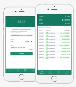 Tether S Mobile App In Action - Iphone, HD Png Download, Transparent PNG