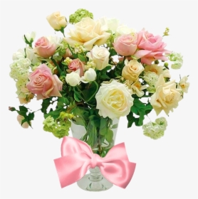 Букет Цветов, Ваза С Цветами, Букет Роз, Ваза С Бантом, - Flower Bouquet, HD Png Download, Transparent PNG