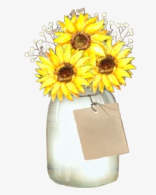 Watercolor Vase Flowers Sunflowers Bouquet Freetoedit - Artificial Flower, HD Png Download, Transparent PNG