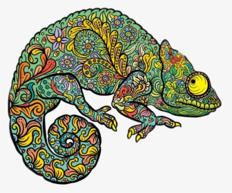 Ftestickers Chameleon Freetoedit - Chameleon Mandala Art Without Colour, HD Png Download, Transparent PNG