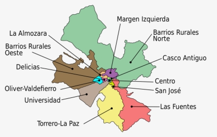 Mapa De Barrios De Zaragoza Capital, HD Png Download, Transparent PNG