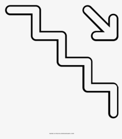 Stairs Down Coloring Page - Black-and-white, HD Png Download, Transparent PNG