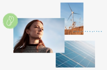 Mujer Panel Solar Turbina Eólica - Girl, HD Png Download, Transparent PNG