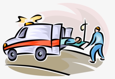 Vector Illustration Of Accident Victim Loaded Into - Person Being Loaded Into Ambulance, HD Png Download, Transparent PNG