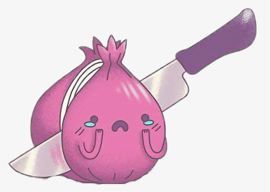 #japan #cebolla #kill #cute #kawaii #knife #freetoedit - Depressed Onion Cutting Itself, HD Png Download, Transparent PNG