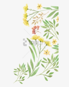 Free Png Green Watercolour Flower Png Image With Transparent - No Background Watercolor Green Flowers, Png Download, Transparent PNG