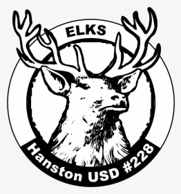 Hanston Usd 228 Logo Black And White - Elk, HD Png Download, Transparent PNG