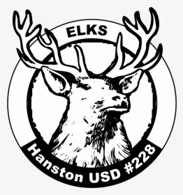 Hanston Usd 228 Logo Black And White - Elk, HD Png Download ...