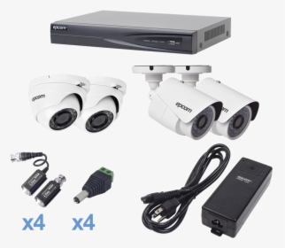Kit De 2 Camaras Bala De Vigilancia 2 Domos Eyeball - Kit Epcom 4 Camaras 720p, HD Png Download, Transparent PNG