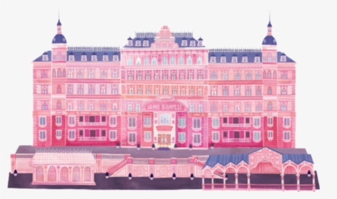#hotel #budapest #grandbudapest #pink #big #house #home - Grand Budapest Hotel Watercolor, HD Png Download, Transparent PNG
