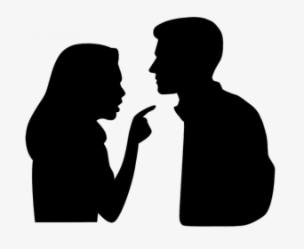 Couple Arguing Silhouette - Woman Pointing At Man, HD Png Download, Transparent PNG