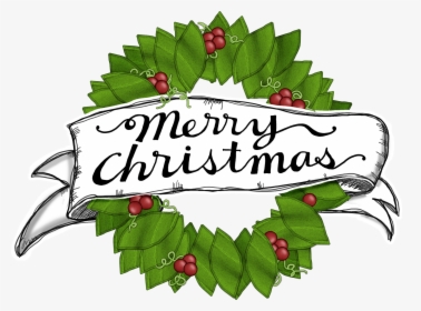 Merry Christmas Wreath Clipart, HD Png Download, Transparent PNG