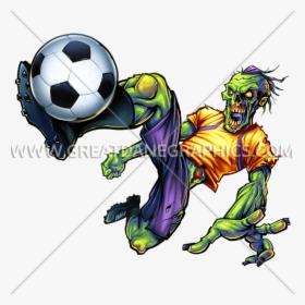 Pin Girl Kicking Soccer Ball Clip Art - Zombie Soccer Png, Transparent Png, Transparent PNG