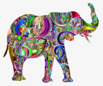 Visual Arts,wildlife,art - Colorful Elephant, HD Png Download, Transparent PNG