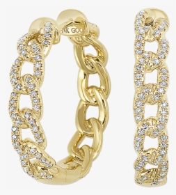 Sami Fine Jewelry Gold Chain Style Hoops - Bangle, HD Png Download, Transparent PNG