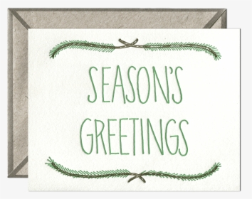 Season S Greetings Letterpress Greeting Card - Greeting Card, HD Png Download, Transparent PNG