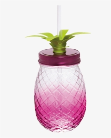 Slant Pink Ombre Pineapple - Glass Bottle, HD Png Download, Transparent PNG