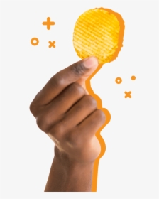 Orange With Potato Chip Hand - Oral-b, HD Png Download, Transparent PNG
