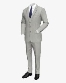 Grey 3piece Striped Linen Suit - New Look 3 Piece Suit, HD Png Download ...