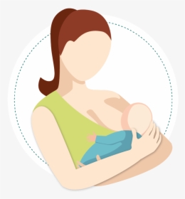 A Woman Breastfeeding An Infant , Png Download - Illustration, Transparent Png, Transparent PNG