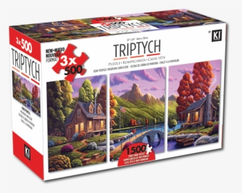 Triptych 500 Pcs X 3 Puzzles Mountain Cabin - Triptych Puzzles, HD Png Download, Transparent PNG