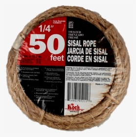 Sisal Rope 1/4inx50ft Ct - Label, HD Png Download, Transparent PNG