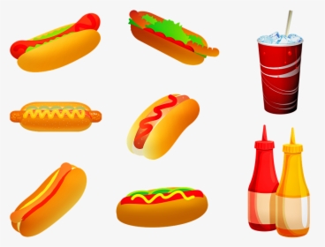 Transparent Hot Dog Clip Art - Ilustrasi Makanan Dan Minuman, HD Png Download, Transparent PNG
