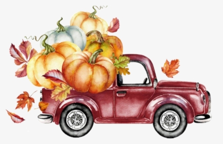 #watercolor #truck #pumpkins #leaves #autumn #fall - It's Fall Y All, HD Png Download, Transparent PNG