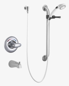 Delta T13h252 Universal Tub Trim, Hand Shower And Grab - Wall Mount Hand Held Shower Head, HD Png Download, Transparent PNG