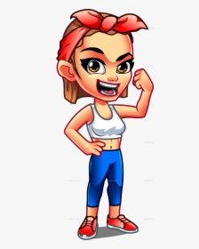 Strong Woman Cartoon Character, HD Png Download, Transparent PNG