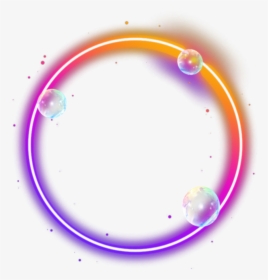 #circle #bubbles #bubble #rainbow #neon - Circle Light Effect Png, Transparent Png, Transparent PNG