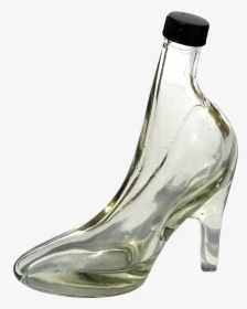 Glass Bottle Slipper High-heeled Shoe - Shoe Glass, HD Png Download, Transparent PNG