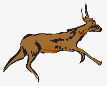 Pronghorn Antelope Clipart Animated - Running Antelope Png, Transparent Png, Transparent PNG