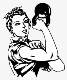 #woman #work #wecandoit #strong #strongwoman #tumblr - Strong Woman Clipart Black And White, HD Png Download, Transparent PNG