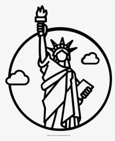 Estátua Da Liberdade Desenho Para Colorir - Easy Statue Of Liberty Cartoon, HD Png Download, Transparent PNG
